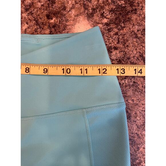 Nike Dri Fit Teal Baby Blue Leggings Size Small Cross Over Front - Picture 6 of 7
